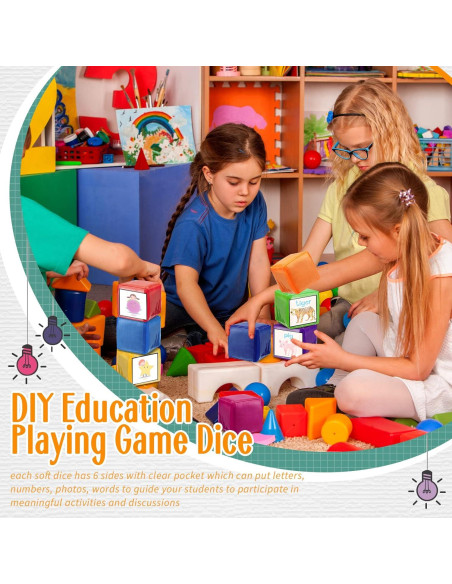 Dados de Espuma Educativos Yilloog 16 Pcs 8 cm Color Sólido Dados de Espuma Educativos Yilloog 16 Pcs 8 cm Color Sólido