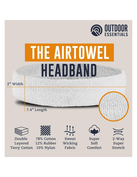 Banda de Sudor OutdoorEssentials - Paquete de 12 Multicolor Banda de Sudor OutdoorEssentials - Paquete de 12 Multicolor