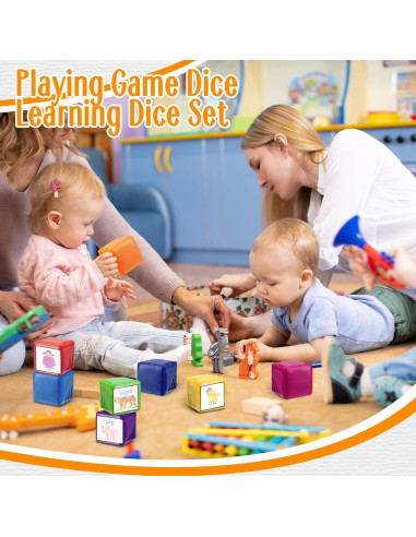 Dados de Espuma Educativos Yilloog 16 Pcs 8 cm Color Sólido