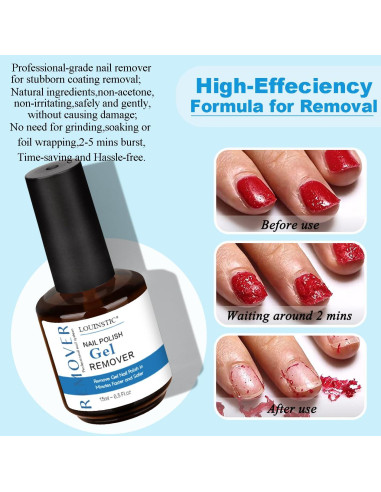 Removedor de Gel para Uñas LOUINSTIC 14.79ml + Aceite Cutículas 14.79ml