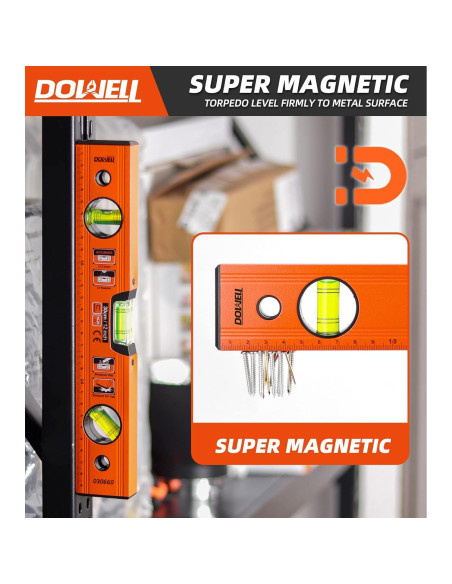 Nivel de Burbuja Magnético DOWELL 12" (300mm) 3 Viales Nivel de Burbuja Magnético DOWELL 12" (300mm) 3 Viales