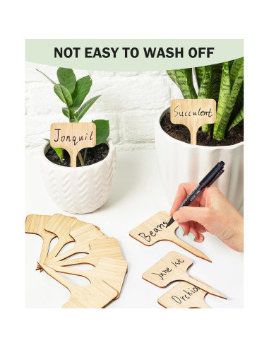 Etiquetas de Planta de Bambú Homenote 60 Pcs 10x6 cm T-Shape