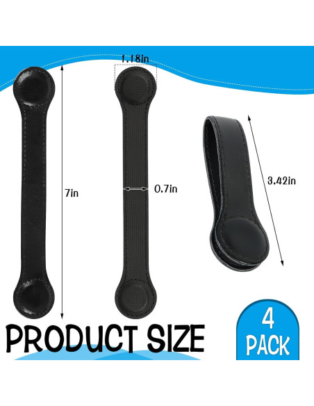 Clips de Toalla de Cocina CODOHI 4 Pcs Cuero Negro con Imanes Clips de Toalla de Cocina CODOHI 4 Pcs Cuero Negro con Imanes