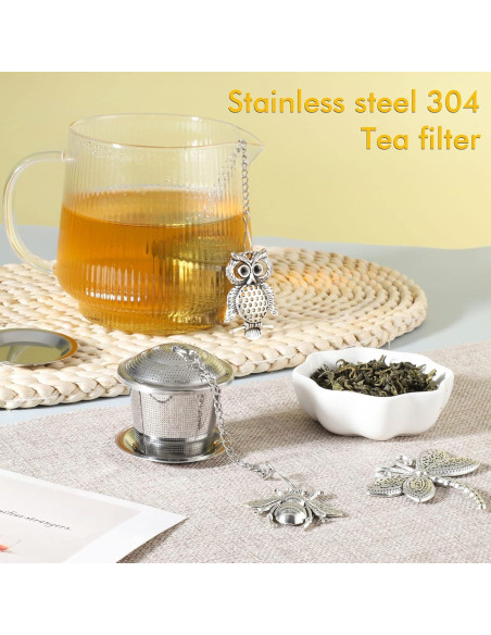 Juego de 3 Infusores de Té Prudiut Acero Inoxidable con Bandejas Juego de 3 Infusores de Té Prudiut Acero Inoxidable con Bandejas