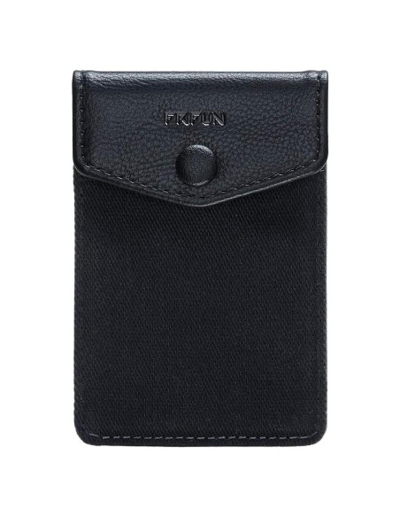 Billetera de cuero autoadhesiva FRIFUN para tarjetas - Negro Billetera de cuero autoadhesiva FRIFUN para tarjetas - Negro