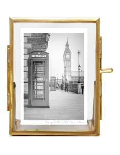 Marco de Foto Flotante Vertical Isaac Jacobs 2x3 Dorado Antiguo 2