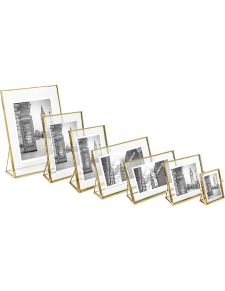 Marco de Foto Flotante Vertical Isaac Jacobs 2x3 Dorado Antiguo Marco de Foto Flotante Vertical Isaac Jacobs 2x3 Dorado Antiguo
