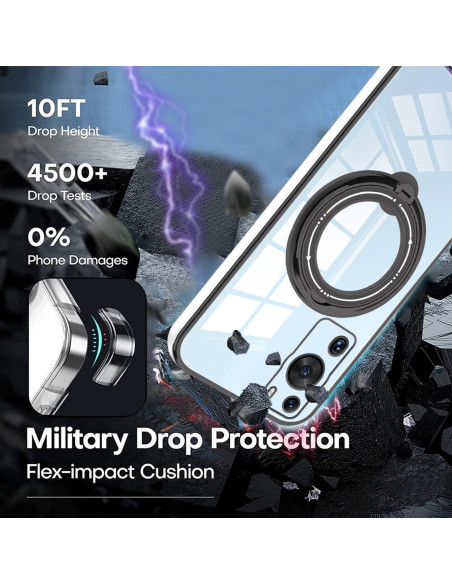 Funda Huawei P60 Pro Silicona Transparente Soporte Magnético