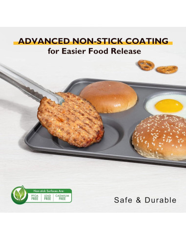Juego de Moldes para Muffin HONGBAKE 4 Tazas Antiadherente