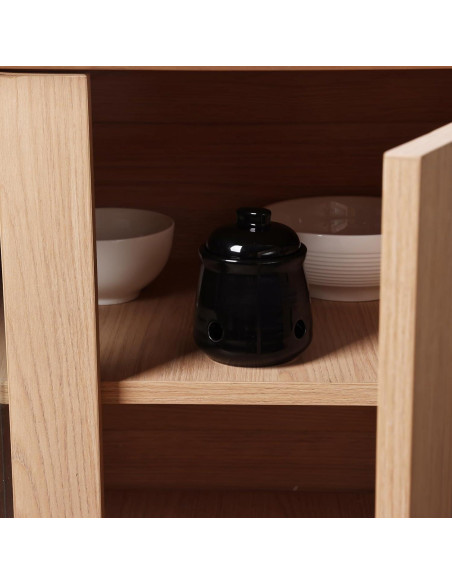 Conservador de Ajo Mini HAOTOP de Cerámica con Tapa Negra Conservador de Ajo Mini HAOTOP de Cerámica con Tapa Negra