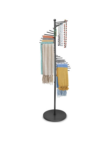Soporte para Bufandas Vrietina de Metal 30 Varillas 170cm Negro