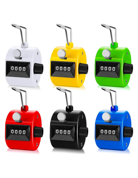 Contador Manual Mecánico ALDMIO 4 Dígitos 6 Piezas Colores Contador Manual Mecánico ALDMIO 4 Dígitos 6 Piezas Colores