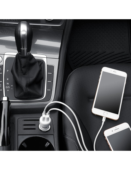 Cargador de Coche USB-A 24W Amazon Basics 2 Puertos Negro/Rojo Cargador de Coche USB-A 24W Amazon Basics 2 Puertos Negro/Rojo