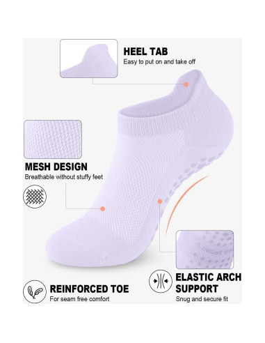 6 Pares de Calcetines Antideslizantes Aoliks para Pilates y Yoga