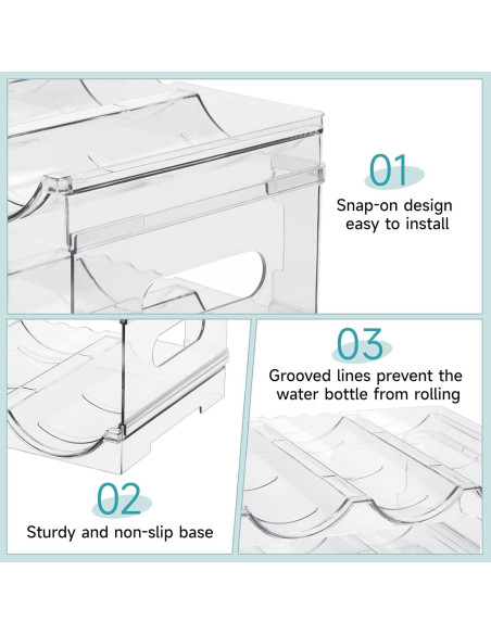 Organizador de Botellas de Agua Damomo, Paquete de 2, Transparente Organizador de Botellas de Agua Damomo, Paquete de 2, Transparente