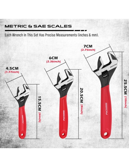 Juego de Llaves Ajustables SEDY 15.24-25.4 cm Acero CR-V Juego de Llaves Ajustables SEDY 15.24-25.4 cm Acero CR-V