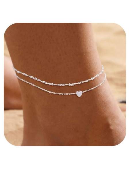 Pulseras de Tobillo Feskive 14K Oro Real 20cm Ajustables Pulseras de Tobillo Feskive 14K Oro Real 20cm Ajustables