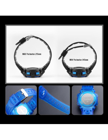 Reloj Digital Deportivo Impermeable FIZILI 50M Niños Azul