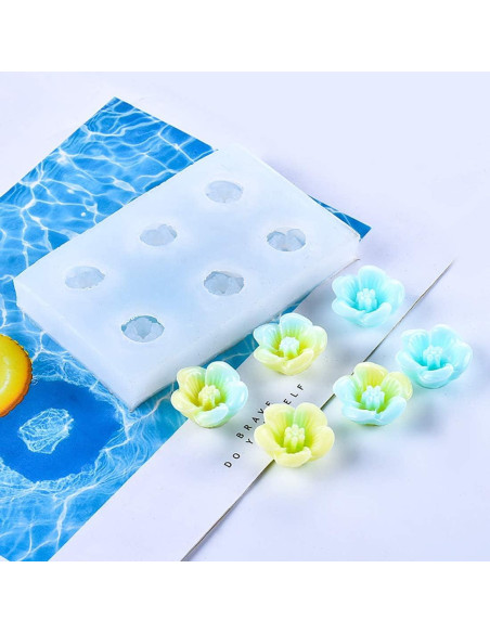 Molde de Resina de Flor Mini FineInno 3 Piezas Silicona Molde de Resina de Flor Mini FineInno 3 Piezas Silicona