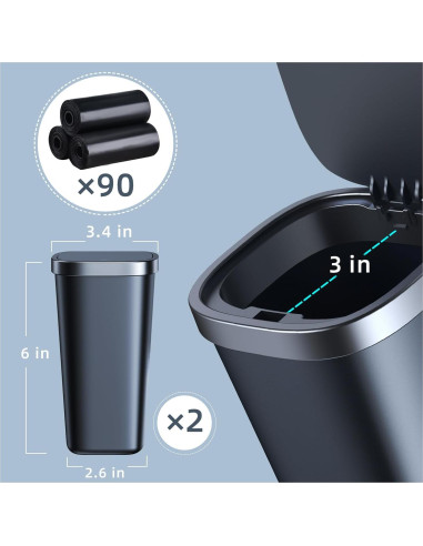 Paquete de 2 Mini Basureros para Auto xuenair 800ml Tapa