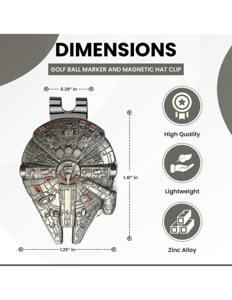 Marcador de Pelotas de Golf K9King Star War Falcon - Accesorios Divertidos Marcador de Pelotas de Golf K9King Star War Falcon - Accesorios Divertidos