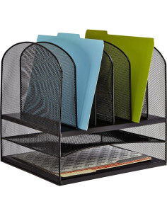 Organizador de Escritorio Safco Onyx, 2 Bandejas y 6 Compartimentos 2