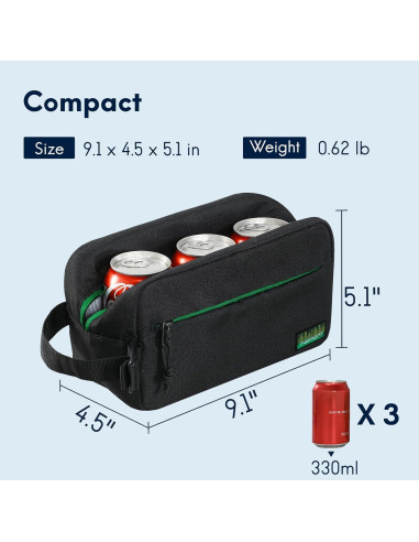Bolsa de Almuerzo Congelable Haimont Negra 3L Aislante