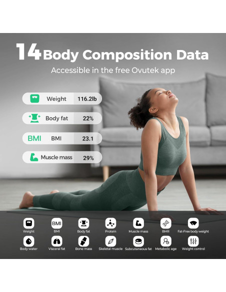 Báscula Inteligente Ovutek Digital para Peso Corporal 181kg Báscula Inteligente Ovutek Digital para Peso Corporal 181kg