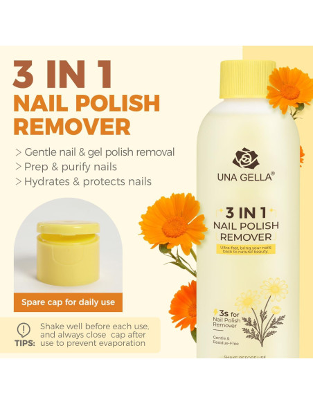 Removedor de Esmalte de Uñas UNA GELLA 236.6 ml Acetona Caléndula Removedor de Esmalte de Uñas UNA GELLA 236.6 ml Acetona Caléndula
