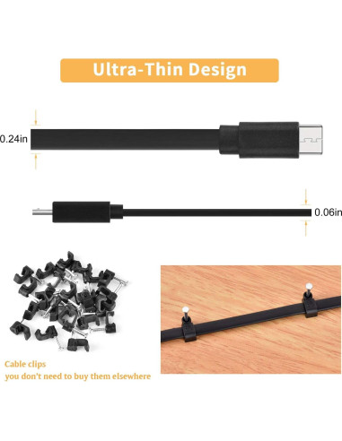 Paquete de 2 Cables de Extensión Micro USB Uogw 4m para Cámaras