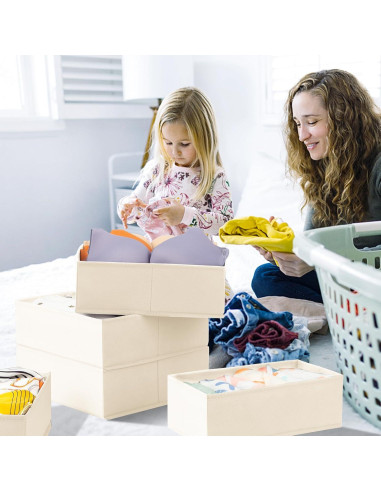 Organizador de Cajones Criusia Beige - 20 Divisores para Ropa