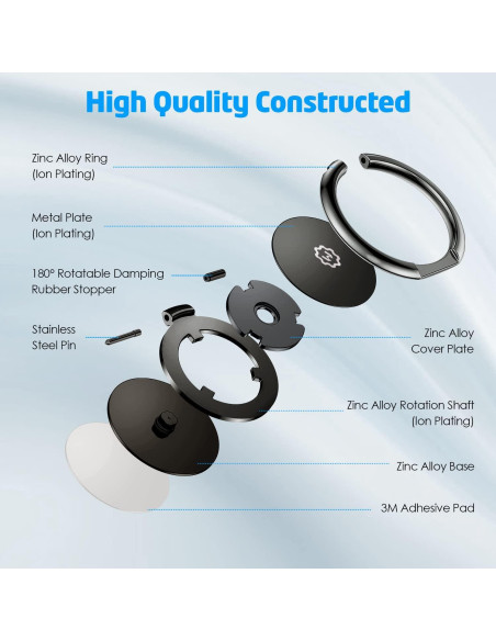 Soporte de Anillo Magnético WixGear para Teléfono - Negro Soporte de Anillo Magnético WixGear para Teléfono - Negro