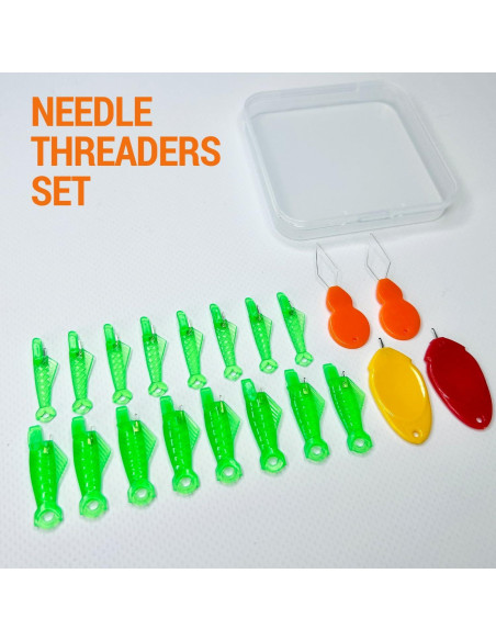 Juego de Enhebradores de Agujas VONEEDL 20 Pcs para Costura Juego de Enhebradores de Agujas VONEEDL 20 Pcs para Costura