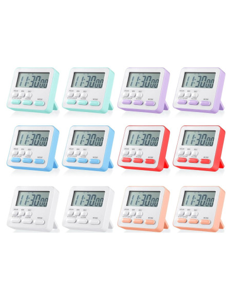 Temporizadores Digitales Magnéticos Weewooday 12 Pcs Colores Temporizadores Digitales Magnéticos Weewooday 12 Pcs Colores