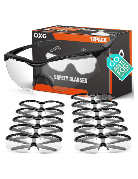 Gafas de Seguridad Antivaho OXG - 12 Paquetes - ANSI Z87.1 Gafas de Seguridad Antivaho OXG - 12 Paquetes - ANSI Z87.1