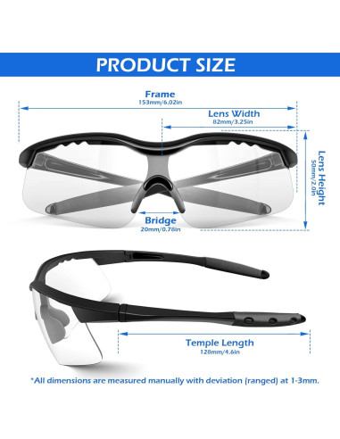 Gafas de Seguridad Antivaho OXG - 12 Paquetes - ANSI Z87.1