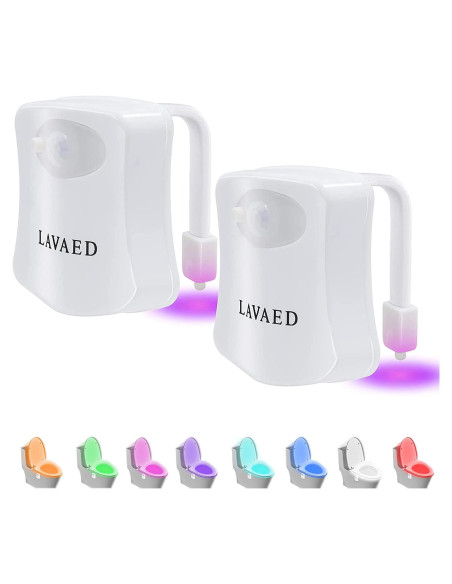 Paquete de 2 luces nocturnas LED para inodoro ALEDECO Paquete de 2 luces nocturnas LED para inodoro ALEDECO