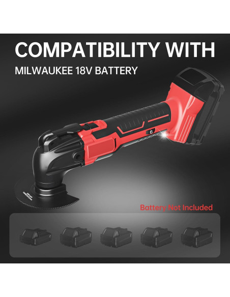 Herramienta Oscilante Inalámbrica Samvinor 18V con 6 Velocidades Herramienta Oscilante Inalámbrica Samvinor 18V con 6 Velocidades