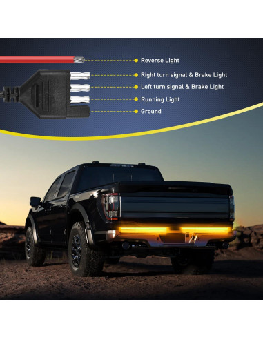 Barra de Luz de Puerta Trasera Nilight 142 cm LED 576 SMD