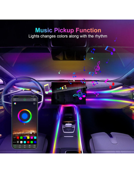 Luces LED interiores de coche GPJYD CL-B6 RGB 6 en 1 Luces LED interiores de coche GPJYD CL-B6 RGB 6 en 1