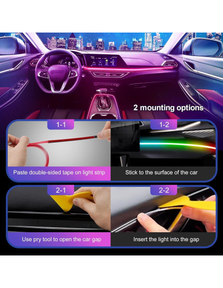 Luces LED interiores de coche GPJYD CL-B6 RGB 6 en 1 Luces LED interiores de coche GPJYD CL-B6 RGB 6 en 1