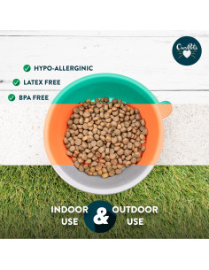 Tazón de Acero Inoxidable DuraPet 1.25 Tazas con Inserciones TPE 2