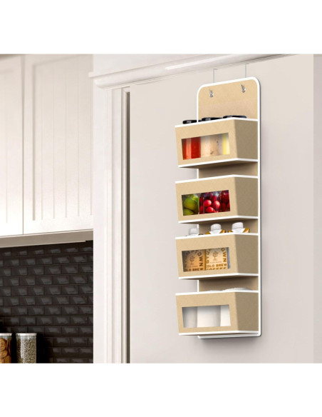 Organizador Colgante Simple Houseware 4 Bolsillos Transparentes Beige Organizador Colgante Simple Houseware 4 Bolsillos Transparentes Beige