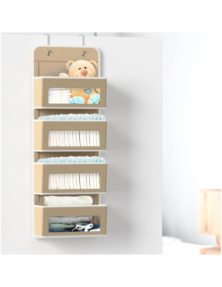 Organizador Colgante Simple Houseware 4 Bolsillos Transparentes Beige Organizador Colgante Simple Houseware 4 Bolsillos Transparentes Beige