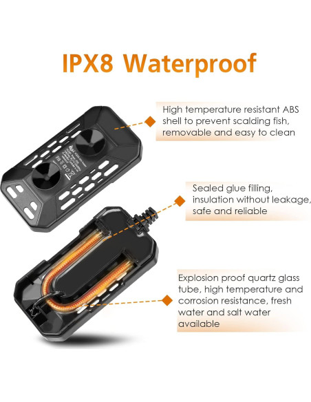 Calentador Submersible AQQA 25W para Acuario 3.8-19L Calentador Submersible AQQA 25W para Acuario 3.8-19L