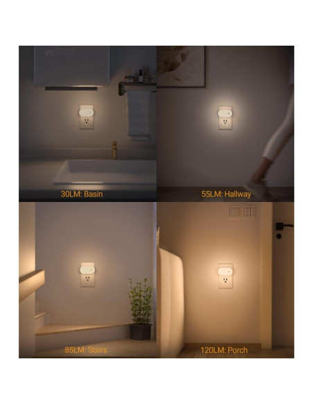 Luz Nocturna LED Lyridz con Sensor de Movimiento 1-120 LM - Paquete de 4 Luz Nocturna LED Lyridz con Sensor de Movimiento 1-120 LM - Paquete de 4