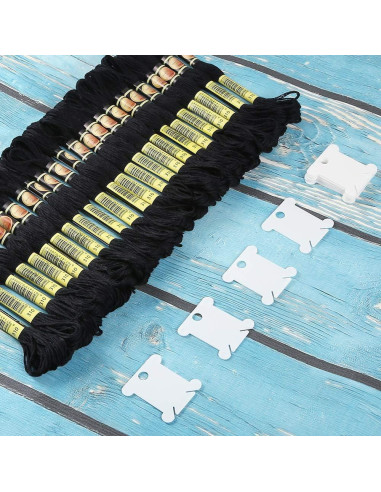 Hilo de Bordado Negro Pllieay 24 Madejas 8m para Pulseras