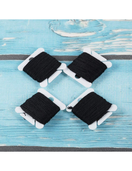 Hilo de Bordado Negro Pllieay 24 Madejas 8m para Pulseras Hilo de Bordado Negro Pllieay 24 Madejas 8m para Pulseras