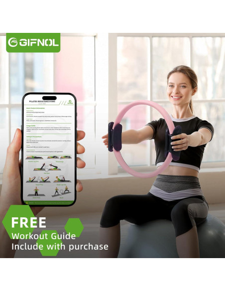 Juego de Anillos de Pilates GIFNOL con Pelotas y Bandas - Negro y Rosa Juego de Anillos de Pilates GIFNOL con Pelotas y Bandas - Negro y Rosa