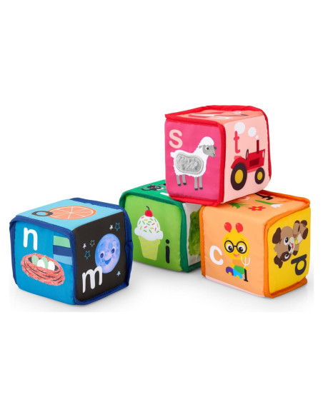 Bloques Blandos Alpha Stacks Baby Einstein - 4 Piezas Multisensoriales Bloques Blandos Alpha Stacks Baby Einstein - 4 Piezas Multisensoriales